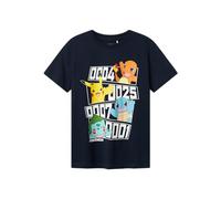 NAME IT Boy T-Shirt Nkmdazz Pokemon Nreg SS Top Box Noos Sky, Azul Oscuro (Dark Sapphire), 122-128 para Niños