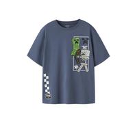 NAME IT Camiseta 'NKMJUN MINECRAFT' genciana / gris claro / lima / blanco 134-140 EUR