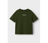NAME IT Camiseta 'Brody' verde oscuro / blanco 158-164 verde oscuro / blanco