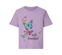 NAME IT Camiseta de manga corta para niño (Lila, 122/128)