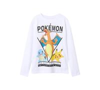 Name IT Camiseta de Manga Larga para Chico Pokémon, Blanco Brillante, 134-140