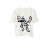 NAME IT Camiseta 'NKFAkun Stitch' gris / lila / negro / offwhite 134-140 EUR