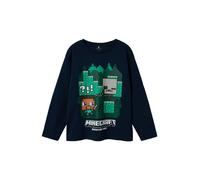 NAME IT Camiseta 'NKMAc Minecraft' navy / verde hierba / blanco 146-152 navy / verde hierba / blanco