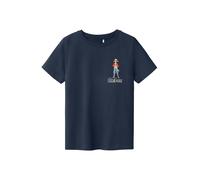 NAME IT Camiseta 'NKMDio' navy / azul claro / rojo 134-140 navy / azul claro / rojo