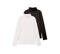 NAME IT Nknviggo 2P LS Slim Rollneck O Noos Camiseta de Manga Larga, White Alyssum/Pack:Black, 134/140 Unisex Adulto