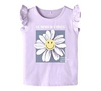 NAME IT Camiseta Nmfarina Happy SS Top Box SMI para bebé, Crema Doble, 86 cm
