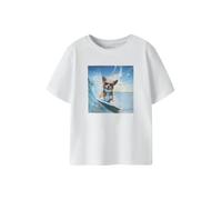 NAME IT Camiseta 'NMMVoto' azul oscuro / marrón / amarillo claro / blanco 104 azul oscuro / marrón / amarillo claro / blanco