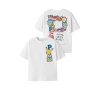 NAME IT Camiseta para niño Pokémon, Blanco Brillante, 122-128