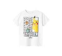 NAME IT Camiseta para niño Pokémon, Blanco Brillante, 122