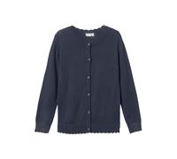 NAME IT Cárdigan para Niñas, Manga Larga, Cuello Redondo, Waffle, Dark Sapphire, Talla 158-164 cm