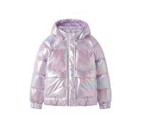 Rosado Estampado Metalizado Chaqueta Acolchada