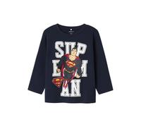 NAME IT Chicos Nmmjunes Superman Nreg LS Top Wab, Azul Marino, 116