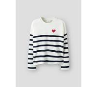 NAME IT Jersey a rayas con corazón en el pecho. Color rayas azul marino/blanco
