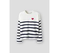 NAME IT Jersey a rayas con corazón en el pecho. Color rayas blanco/azul marino