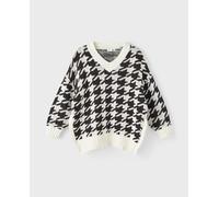 name it Jersey de niña con aperturas laterales de pata de gallo. Negro 8 Años (7-8)