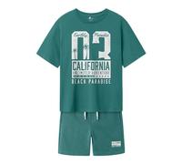 Name it kids Nkmhirlan/Henlo SS Nreg Top Set PB, Deep Jungle, 128 para Niños
