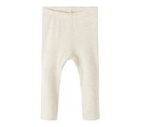 Blanco Básico Tejido Acanalado Leggings