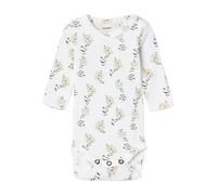 NAME IT NBFGAVO LS Slim Body Lil Noos, Body de Manga Larga bebita, Coconut Milk/Detail:Yellow Flower,
