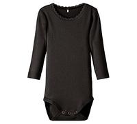 NAME IT Nbfkab Ls Body Noos, Body Bebé-Niñas, Negro (Dark), 0-3 meses