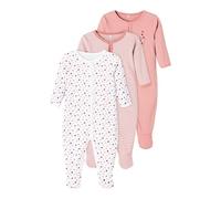 NAME IT Nbfnightsuit 3p W/F Dusty Rose Noos Mamelucos para bebés y niños pequeños, Rosa pálido, 92 cm