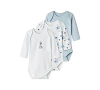 NAME IT NBMBODY 3P LS Baby Elephant Noos, Body de Manga Larga Niños Bebes, Baby Blue,