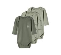 NAME IT NBMBODY 3P LS Green Dino Noos, Body de Manga Larga Niños Bebes, Agave Green,