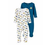 NAME IT NBMNIGHTSUIT 2P W/F Legion Blue Noos Mamelucos para bebés y niños pequeños, Azul, 12 Meses