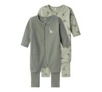 NAME IT Nbmnightsuit 2p Zip FF Green Dino Noos Mono, Agave Green, 104 (Pack de 2) Bebé-Niños