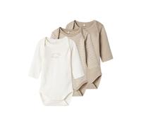 Name IT NBNBODY 3P LS Y/D Core 2 Noos, Body de Manga Larga Bebé Unisex, Pure Cashmere,