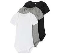 NAME IT NBNBODY 3P SS Black 2 Noos Body, 50 (Pack de 3) para Bebés
