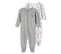 NAME IT Nbnnightsuit 2P W/F Mel Circus Noos Mamelucos para bebés y niños pequeños, Grey Melange, 68 Unisex bebé