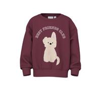 NAME IT Niñas Nmfviloui LS RLX Sweat BRU, Granate, 104
