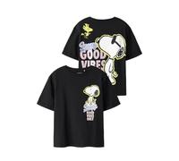 NAME IT Nkfdylana Snoopy SS Nreg Top Box Sky, Negro, 122/128 cm para niñas y niñas, Negro, 122/128 cm