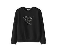 NAME IT Nkfretta LS Nreg Sweat Box BRU, Negro, 146-152 Niña, Negro, 146/152 cm
