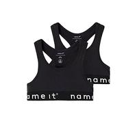 NAME IT Nkfshort Top 2P Noos Pantis, Black/Pack:w/Black, 116 para Niñas