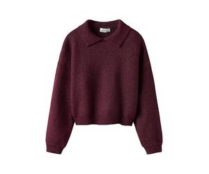 NAME IT Nkfsonia LS Polo Knit, Granate, 146-152