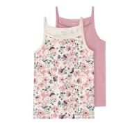 NAME IT Nkfstrap Top 2p Mauve Flower Noos Camiseta Niñas (Pack de 2)