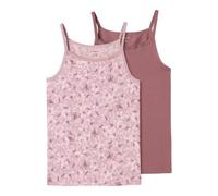 NAME IT Nkfstrap Top 2p Mauve Flower Noos Camiseta Niñas (Pack de 2)