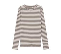 NAME IT Nkfsuraja XSL LS Top Noos Camiseta de Manga Larga, Mocha Merengue/patrón: Rayas, 6 años para Niñas