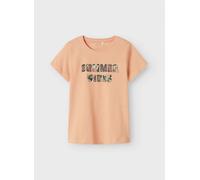 Camiseta de manga corta, texto estampado Niña Talla 120/126 cm (7/8 años). Color Naranja