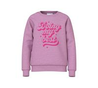 NAME IT NKFVEDA LS Sweat UNB, Sudadera Niñas, Pastel Lavender/Print:Doing My Best,