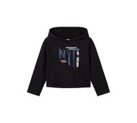 NAME IT NKFVIALA LS Short Boxy Sweat WH BRU, Sudadera Niñas, Black/Print:NYC,