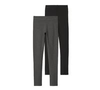 NAME IT NKFVIVIAN 2P Legging L Noos, Leggings Niñas, Dark Grey Melange/Pack:Packed with Black,