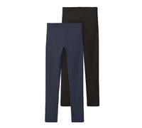 NAME IT Nkfvivian 2P Legging L Noos Mallas, Dark Sapphire/Pack:Packed with Black, 122/128 para Niñas