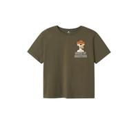 NAME IT Nkmdyn Boredofd Nreg SS Top Box Sky, Verde Oliva, 122-128 para Niños