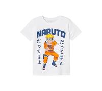 NAME IT NKMMACAR Naruto SS Top Noos Sky Camiseta, Bright White, 122-128 para Niños