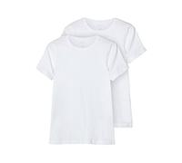 Name IT Nkmt-Shirt Slim 2p Noos Camiseta Niños, Bright White, 158