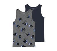 NAME IT Nkmtank Top 2P Dark Grey Mel Skull Noos, Gris Oscuro, Numeric_116 para Niños
