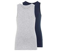 NAME IT Nkmtank Top 2P Grey Melange Noos Camiseta, 98 (Pack de 2) para Niños