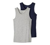 NAME IT Nkmtank Top 2p Noos Pantis Niños, Grey Melange /Pack:w/ Dark Sapphire, 134